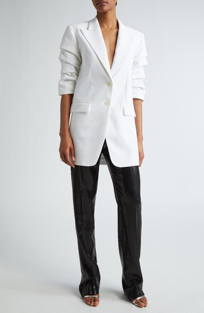 Michael Kors Collection Crush Sleeve Linen Blazer, Alternate, color, 