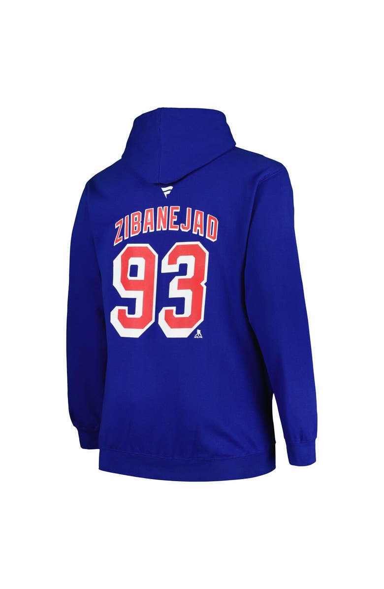 PROFILE Men's Profile Mika Zibanejad Blue New York Rangers Big & Tall Name & Number Pullover Hoodie, Alternate, color, Blue