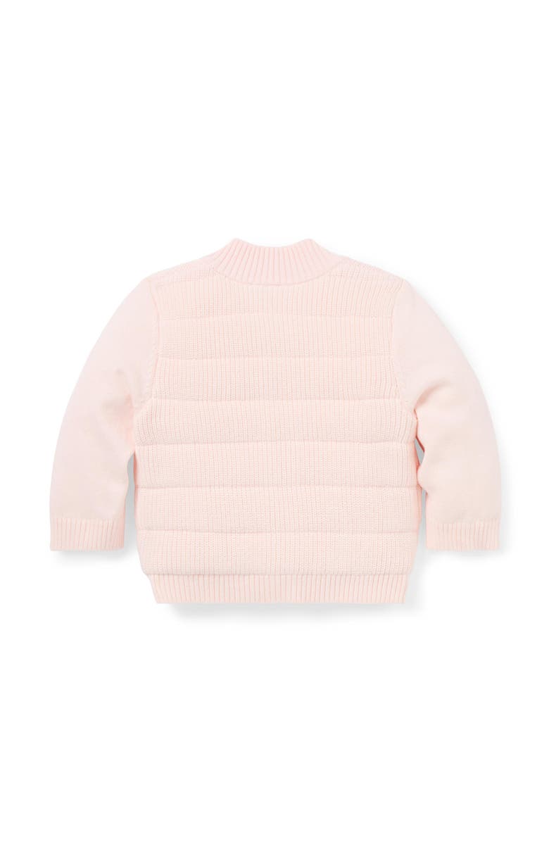 Janie and Jack Cozy Quilted Sweater Jacket, Alternate, color, Pink