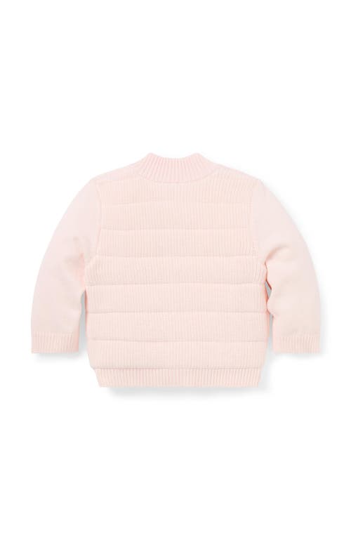 Janie And Jack Cozy Quilted Sweater Jacket In Pink
