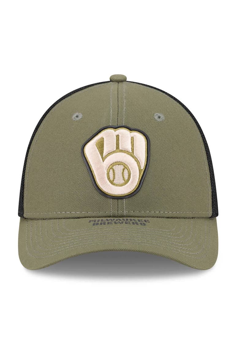 Men's New Era  Olive Milwaukee Brewers 2026 Armed Forces Day 39THIRTY M-Crown Flex Hat, Alternate, color, Olive