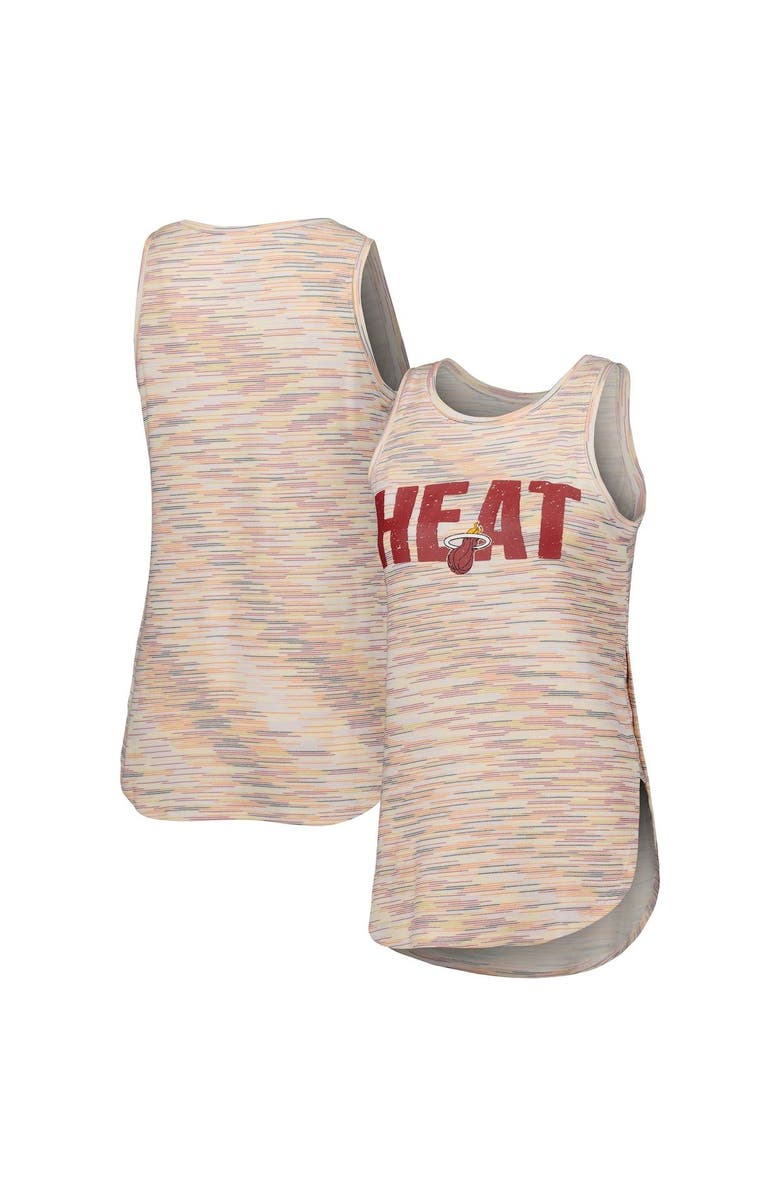 CONCEPTS SPORT Women's Concepts Sport White Miami Heat Sunray Tank Top, Main, color,
