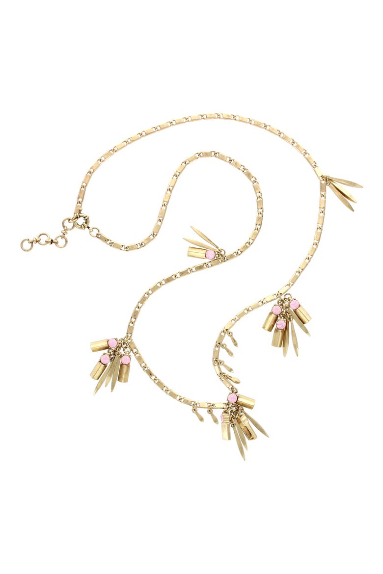 Fringe Fantasy Necklace, Alternate, color, GOLD / PINK