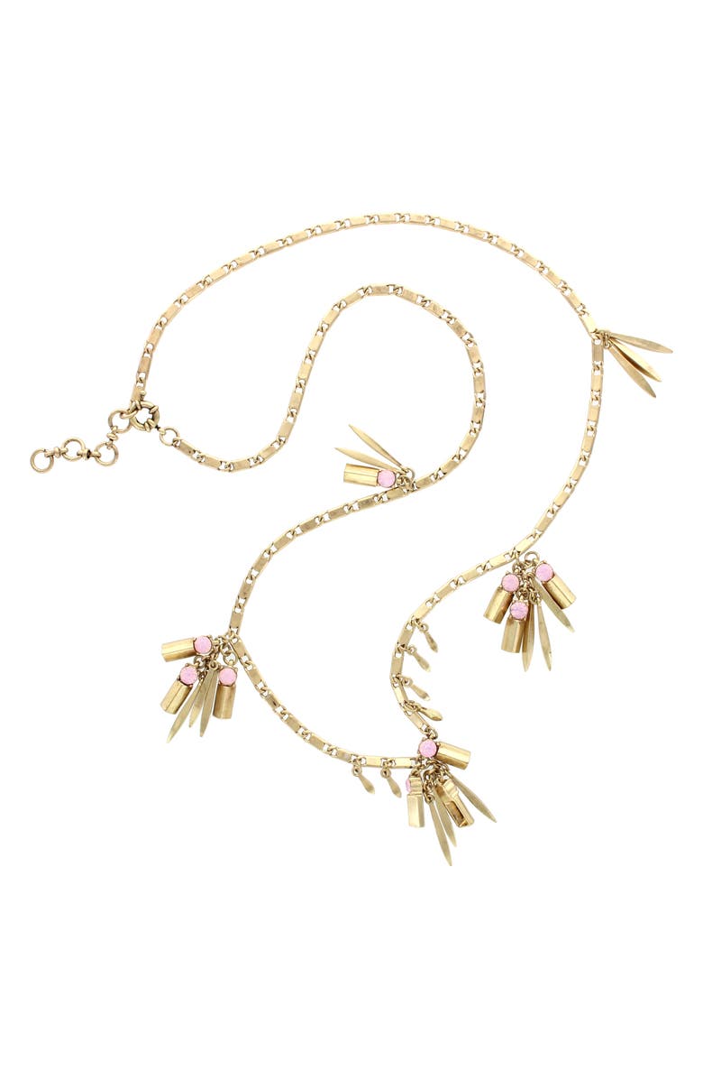 OLIVIA WELLES Fringe Fantasy Necklace, Alternate, color, Gold / Pink