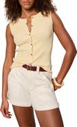 Sanctuary Manhattan Rib Knit Button-Up Sweater Tank