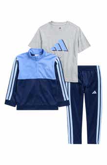 adidas Kids' T-Shirt, Colorblock Tricot Jacket & Pants Set