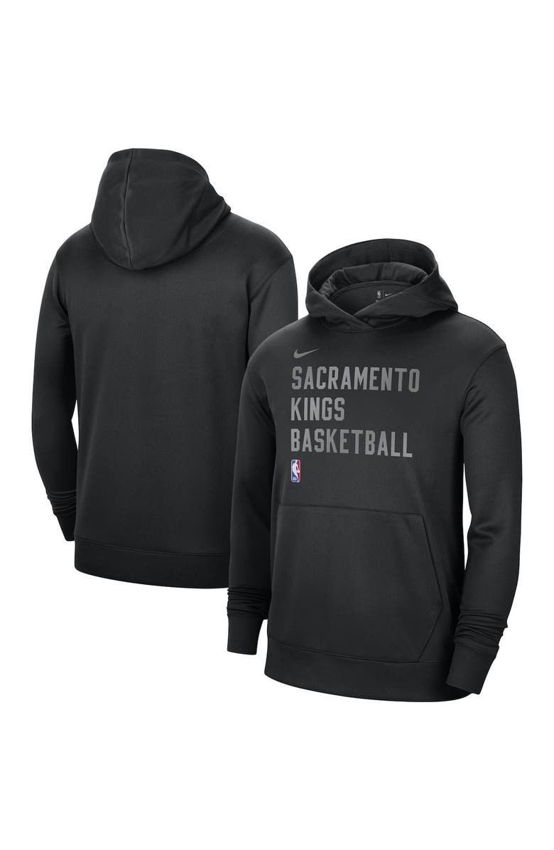 Nike Unisex Nike Black Sacramento Kings 2023/24 Performance Spotlight On-Court Practice Pullover Hoodie, Main, color, Black