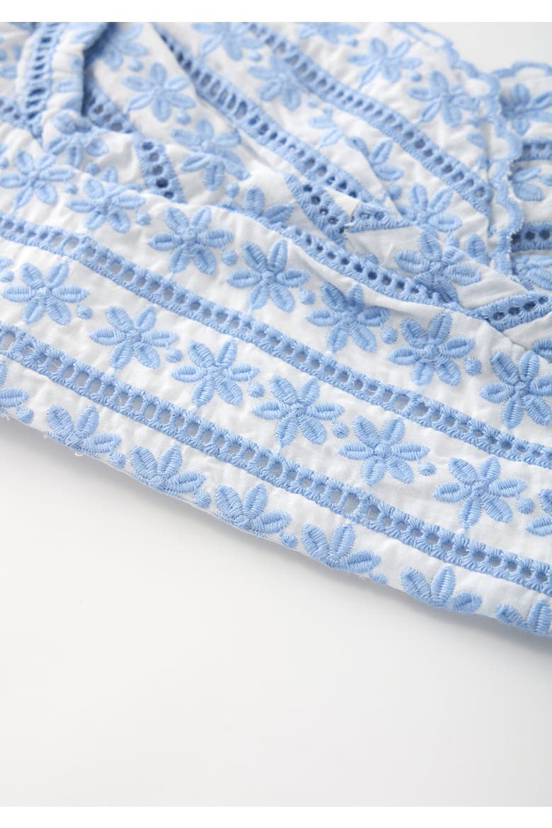 Odessa Frill Embroidered Top, Alternate, color, Powder Blue