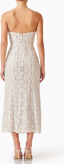 Cali Strapless Lace Midi Dress