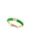 14K Yellow Gold Enamel & White Sapphire Ring - 0.13 ctw