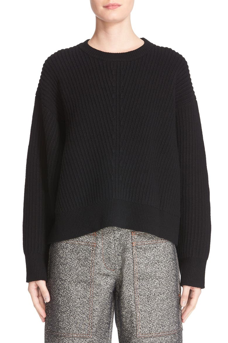 Java L Rib Sweater, Main, color, BLACK