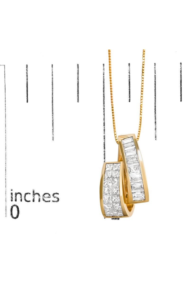 Haus of Brilliance 14K Yellow Gold 1 5/8 Cttw Diamond Duo Bar Pendant Necklace, Alternate, color, Yellow