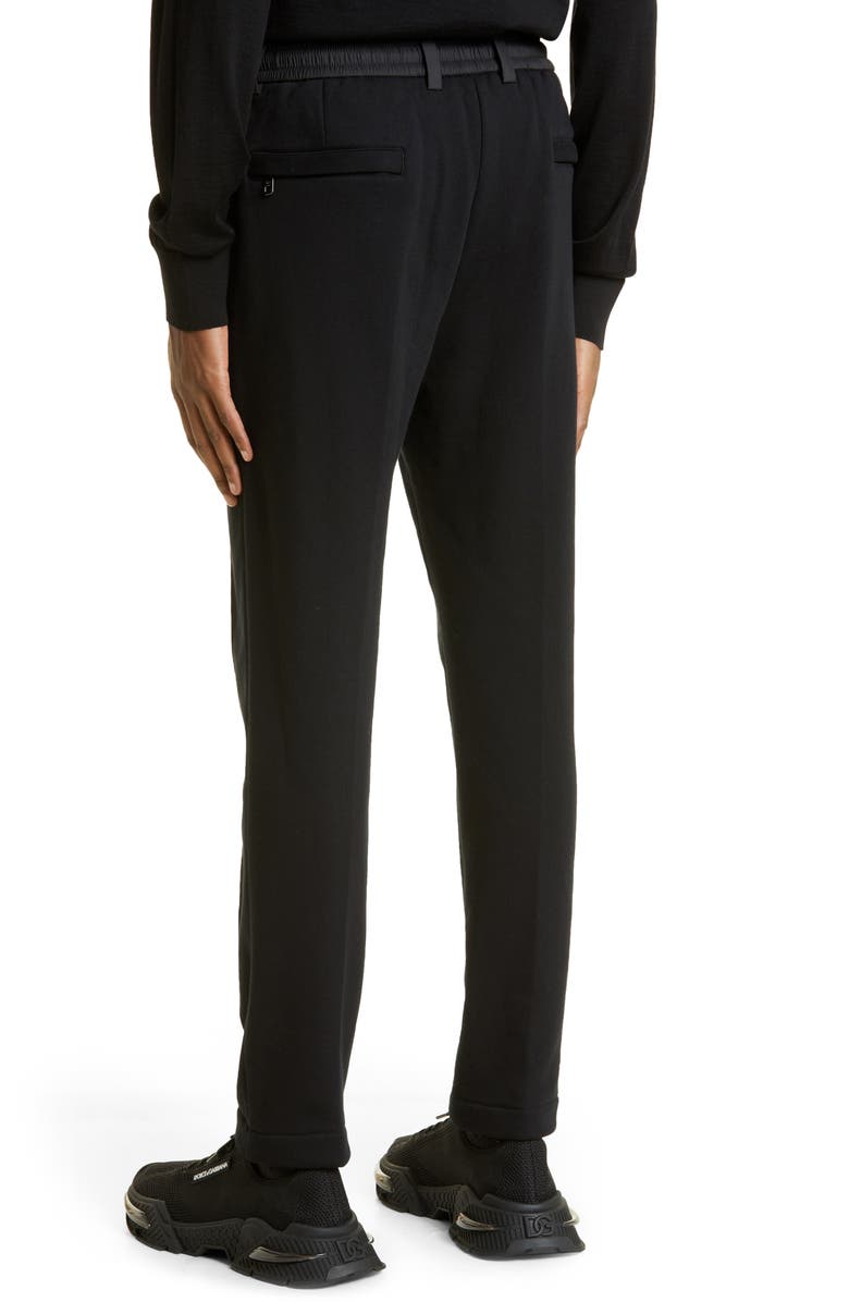Dolce&Gabbana Drawstring Waist Straight Leg Cotton Blend Pants, Alternate, color, 