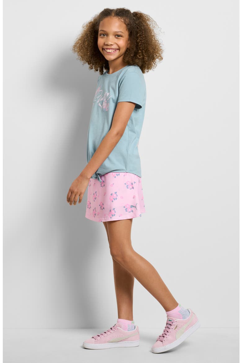 Kids' T-Shirt & Skort, Alternate, color, ICE BLUE