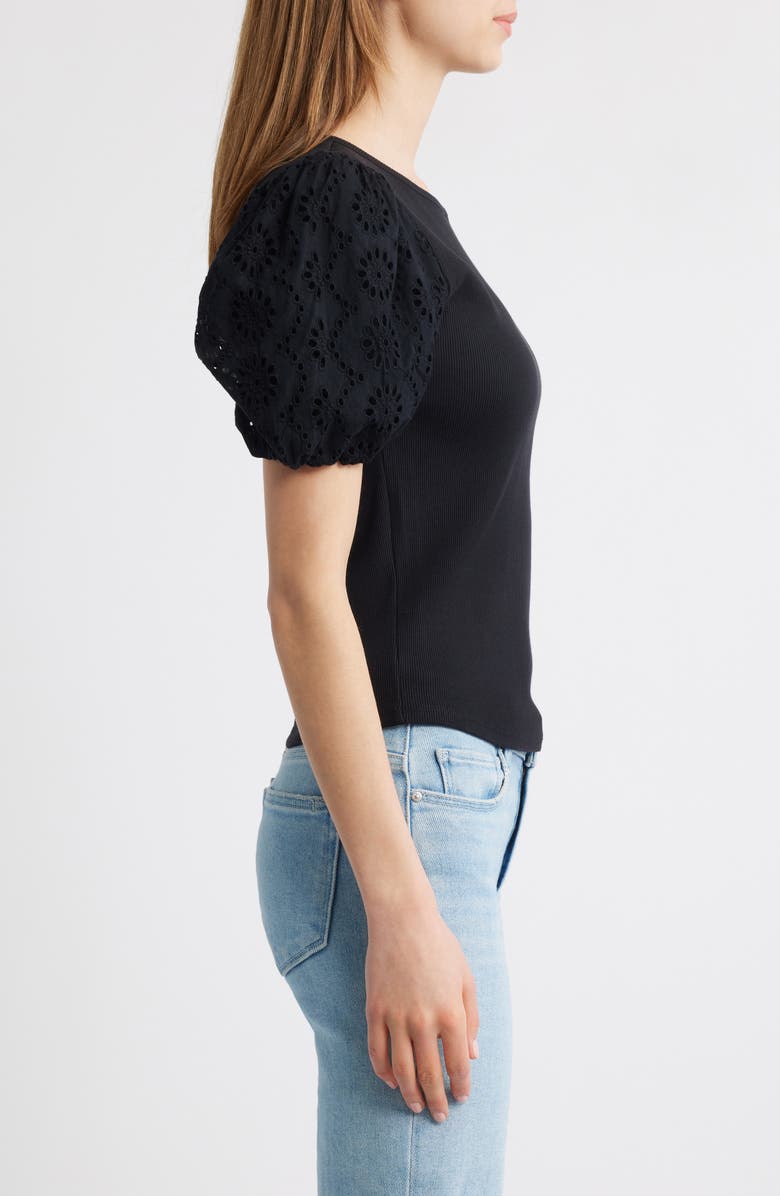 PAIGE Marina Eyelet Puff Sleeve T-Shirt, Alternate, color,