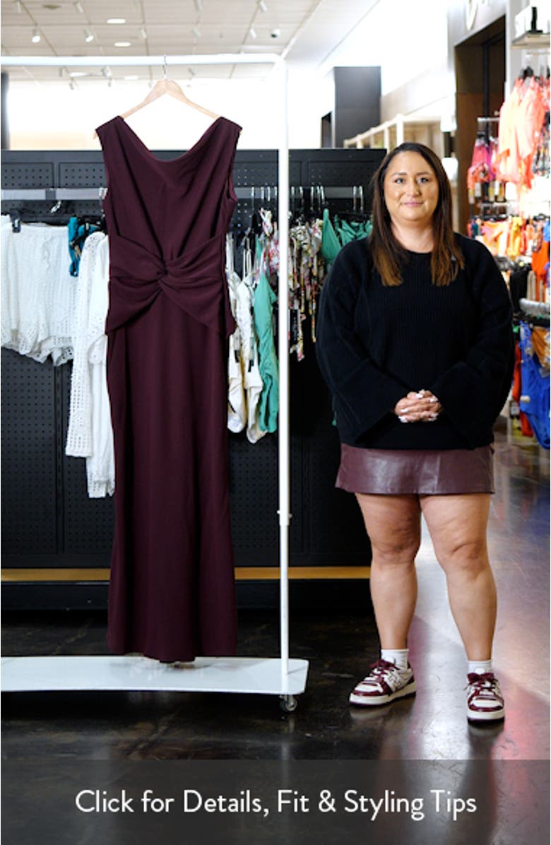 Gathered Waist Crepe Gown, sales video thumbnail