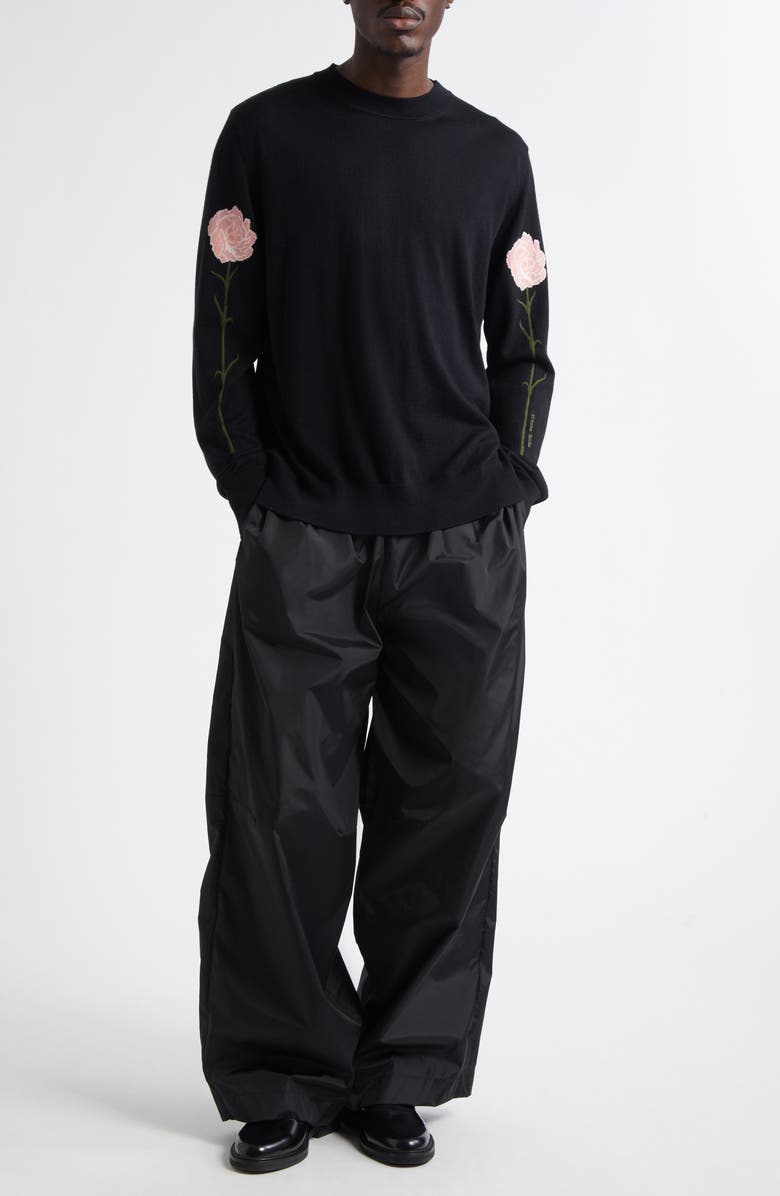 Simone Rocha Carnation Intarsia Merino Wool & Silk Sweater, Alternate, color,