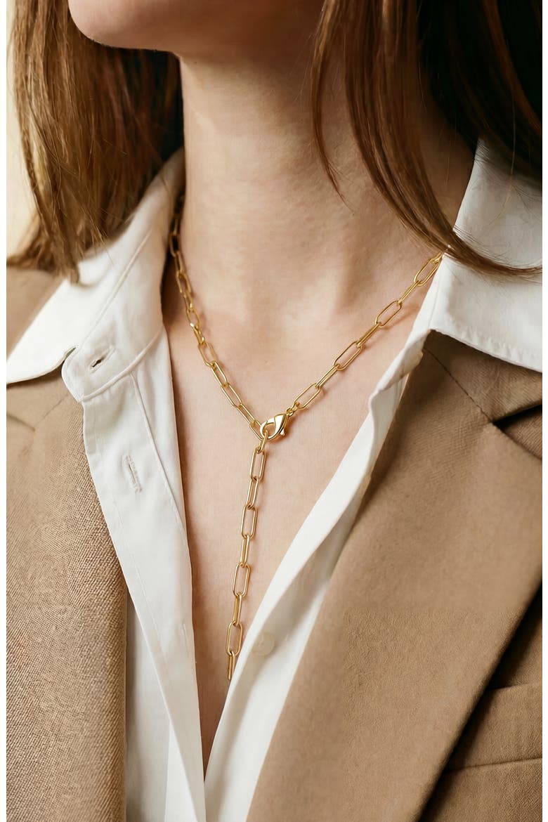 Paperclip Necklace, Alternate, color, GOLD