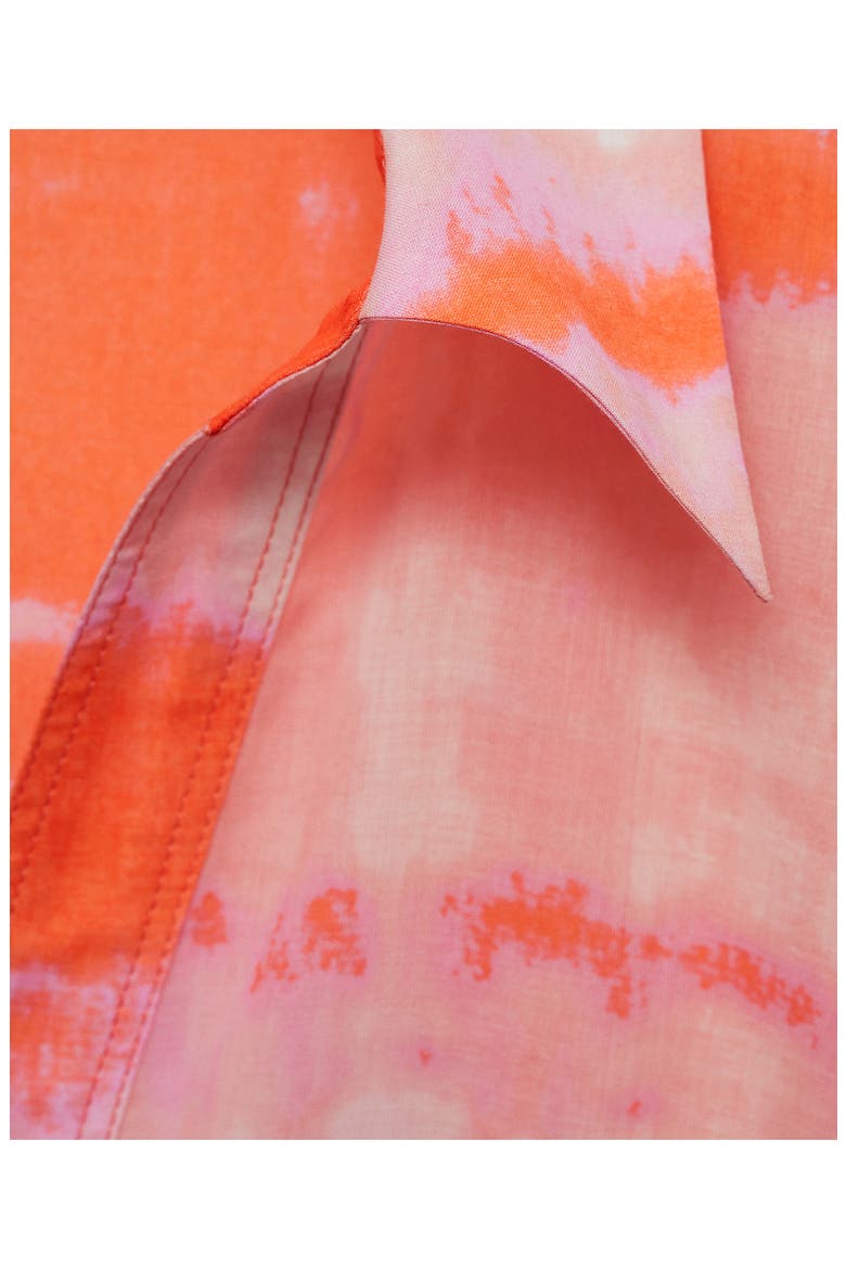 Tie Dye Long Sleeve Midi Shirtdress, Alternate, color, ORANGE