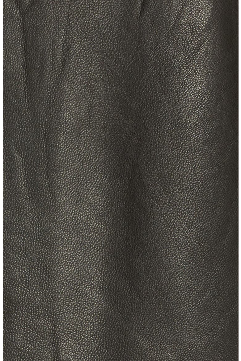 Zip Cross Front Leather Jacket, Alternate, color, BLACK