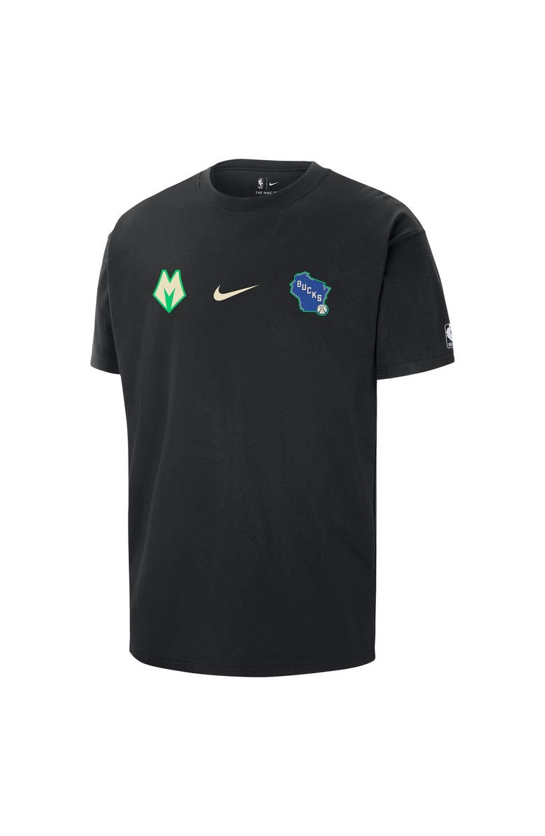Nike Men's Nike Black Milwaukee Bucks 2023/24 City Edition Courtside Max90 T-Shirt, Alternate, color, 