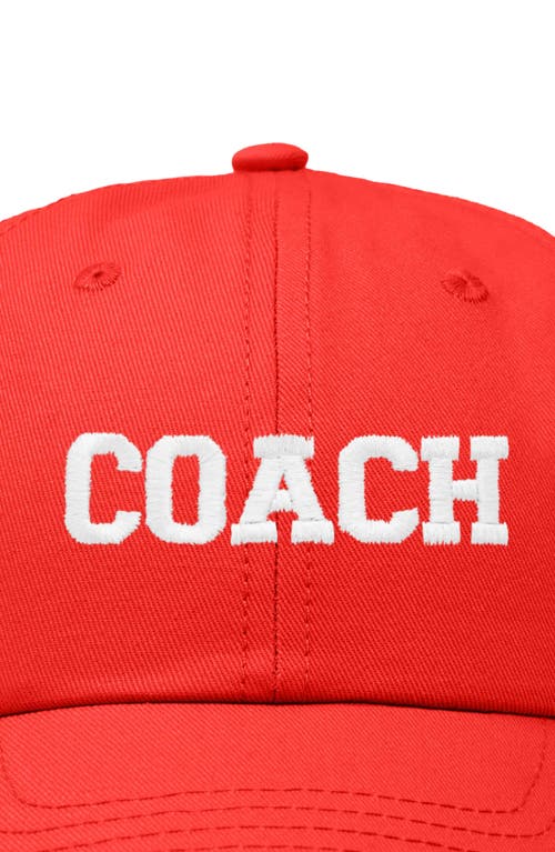 Dalix Coach Embroidered Sports Dad Cap In Red