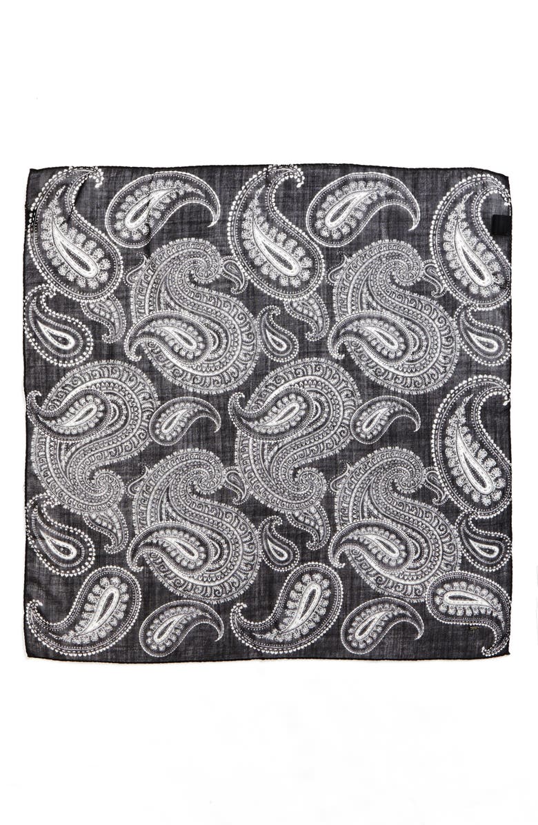 Saint Laurent Bandana Paisley Wool Scarf, Main, color,