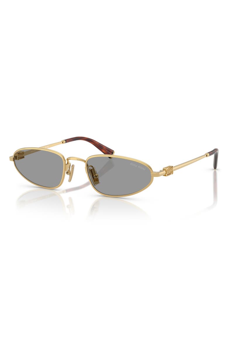 Miu Miu 52mm Irregular Sunglasses, Alternate, color, Gold / Grey