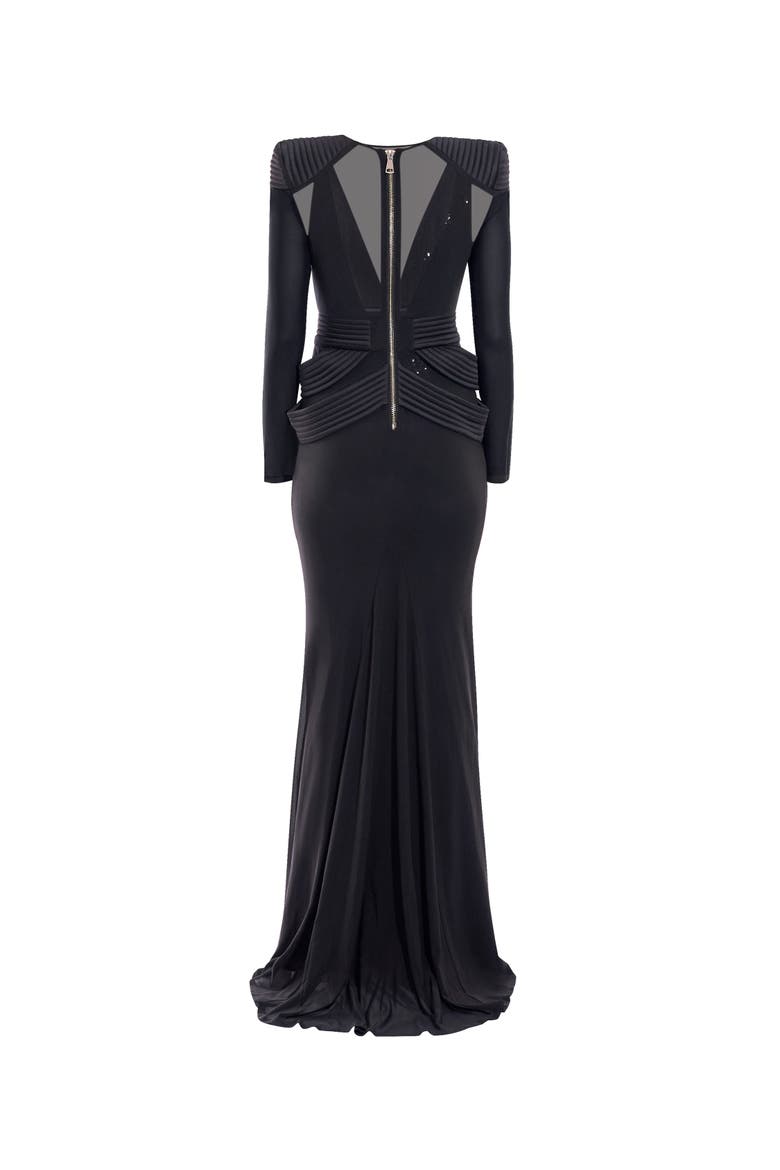Mimicry 2 pc gown, Alternate, color, BLACK