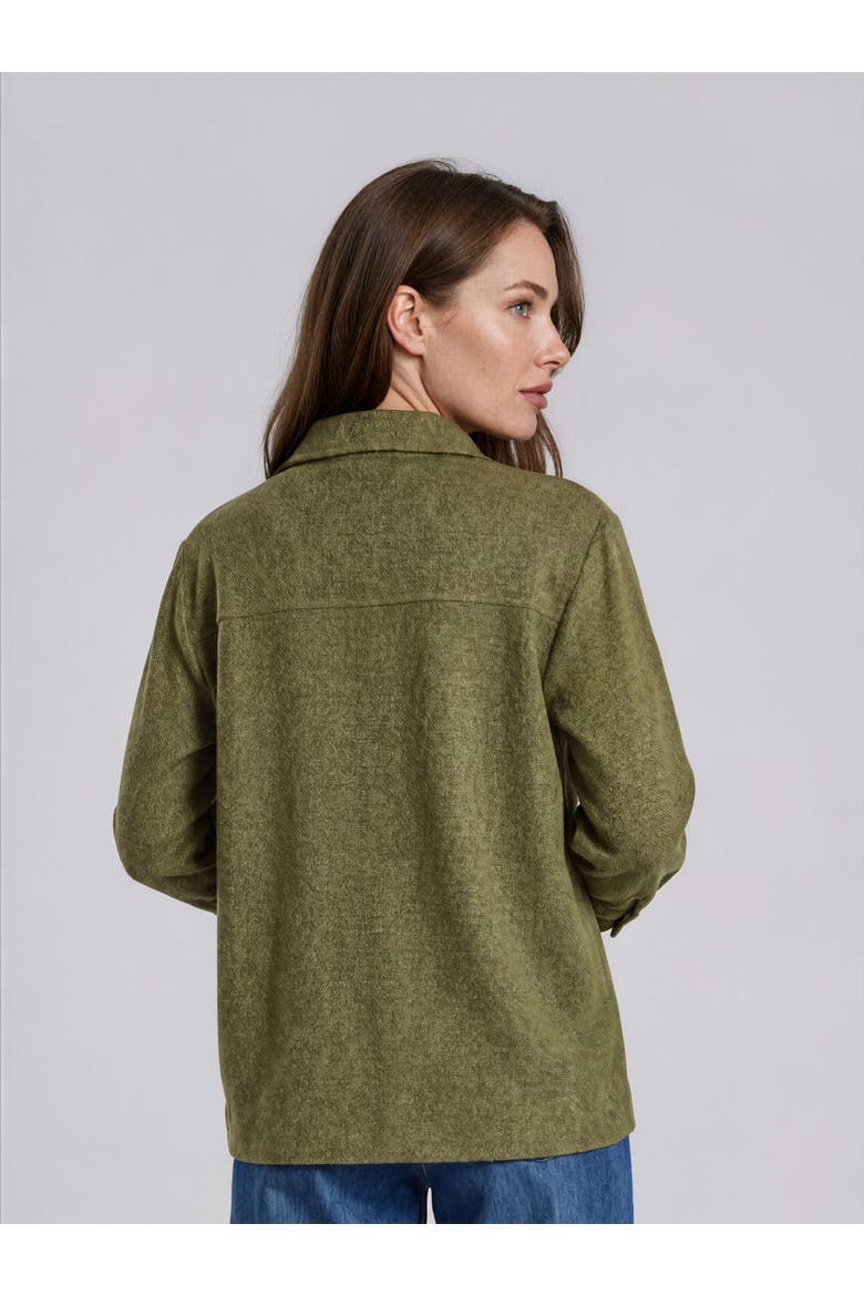 Button-Down Shacket, Alternate, color, Olivine