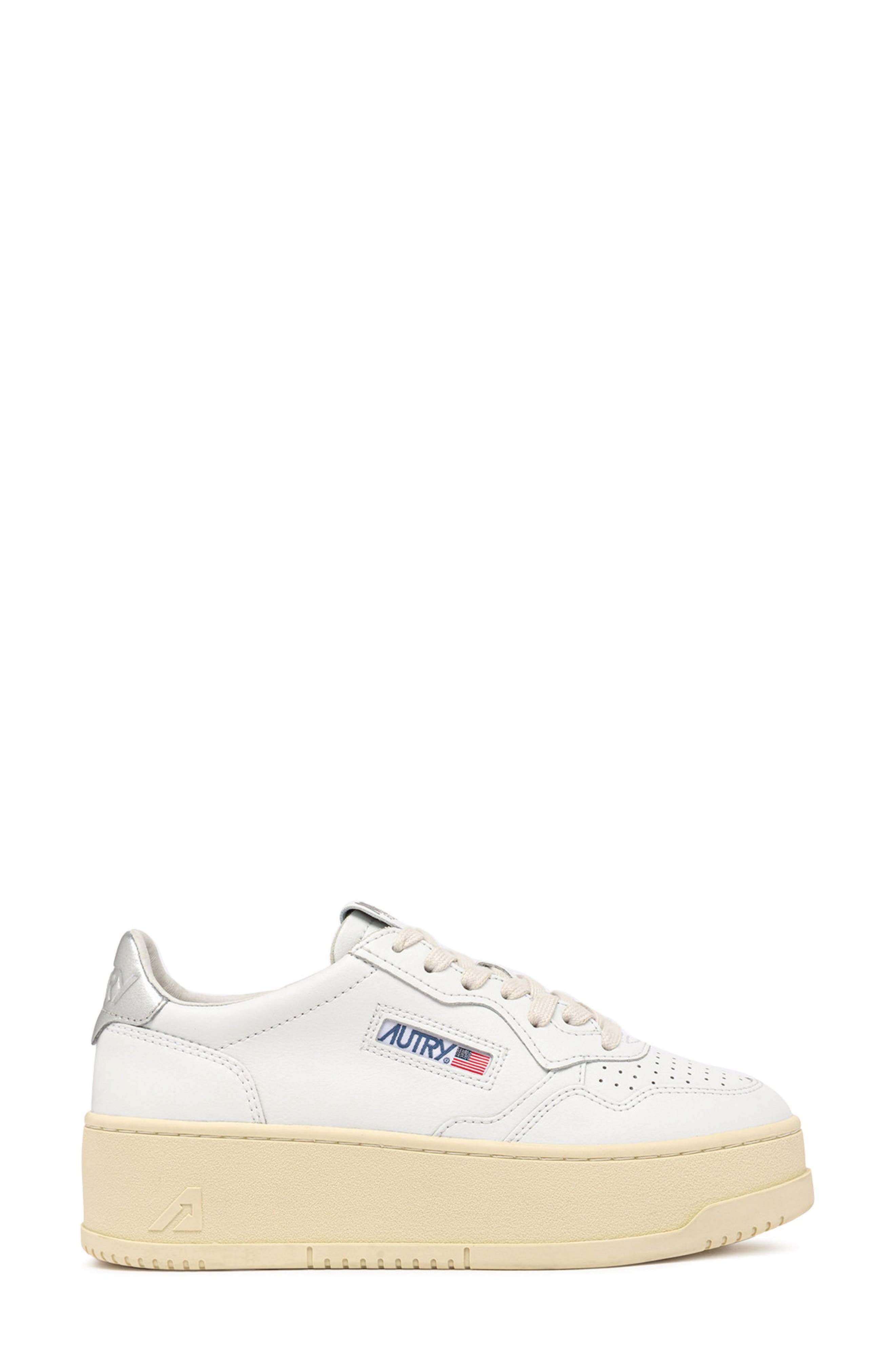 Medalist Sneaker, Alternate, color, WHITE/ SILVER