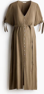 H&M Mama Tie-belt Viscose Dress