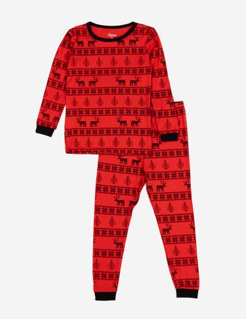 Kids Viscose Matching Family Holiday Pajamas, Reindeer & Polar Bear Prints (Toddler, Little Kid & Big Kid)