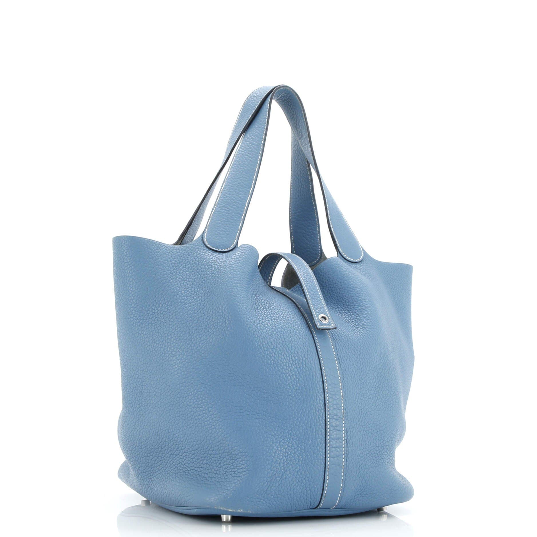 Pre-Owned Hermes Picotin Lock Bag Clemence GM, Alternate, color, Bleu Jean