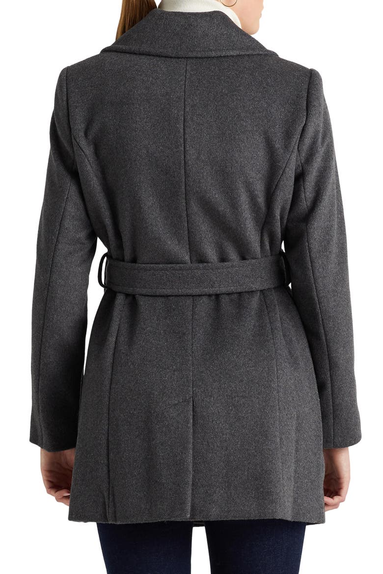 Belted Wool Blend Coat, Alternate, color, DF GREY