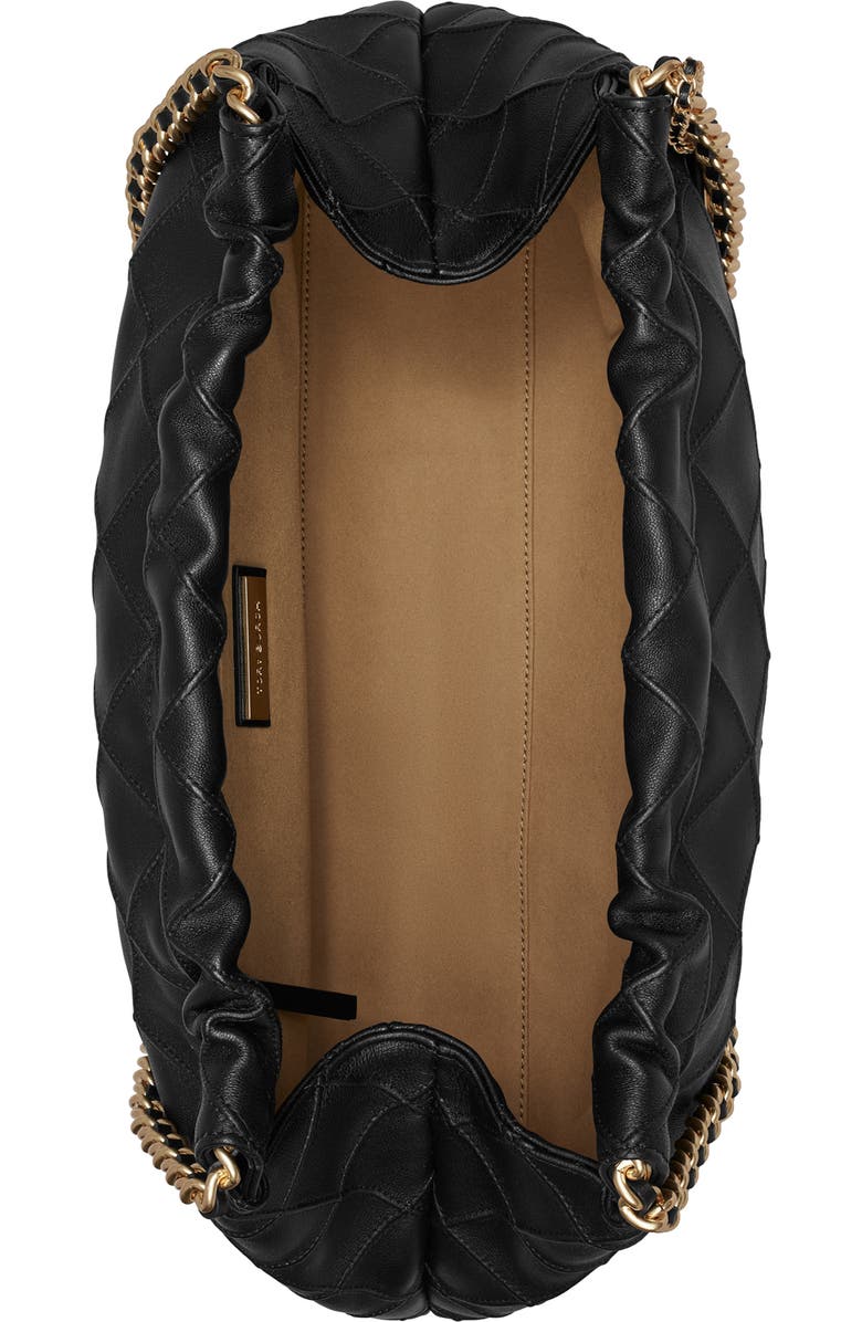 Tory Burch Fleming Soft Quilted Leather Hobo Bag, Alternate, color, Black