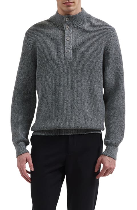 Wool & Cotton Mock Neck Sweater