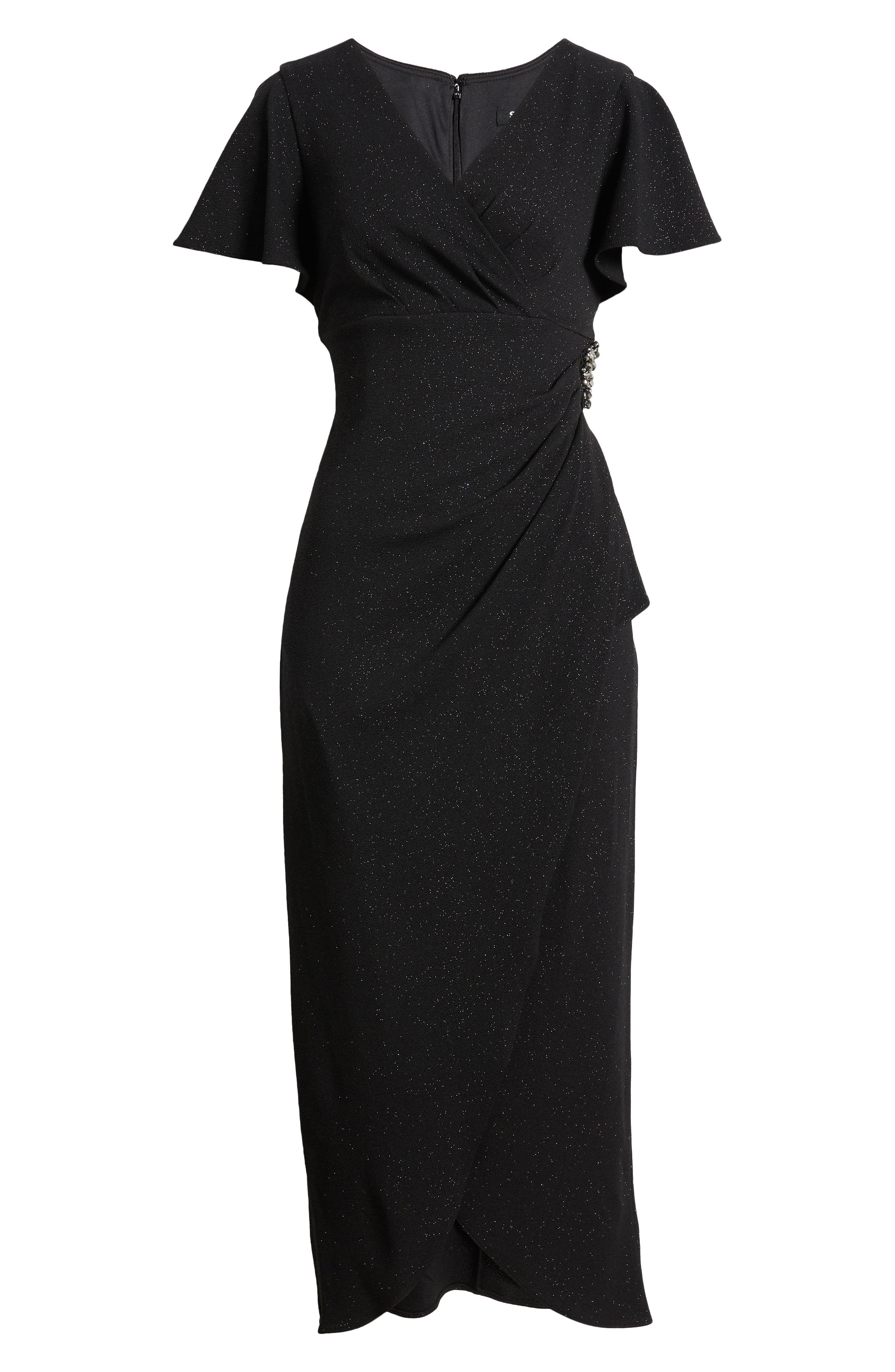 Flutter Sleeves Long Gown with Slit Pool