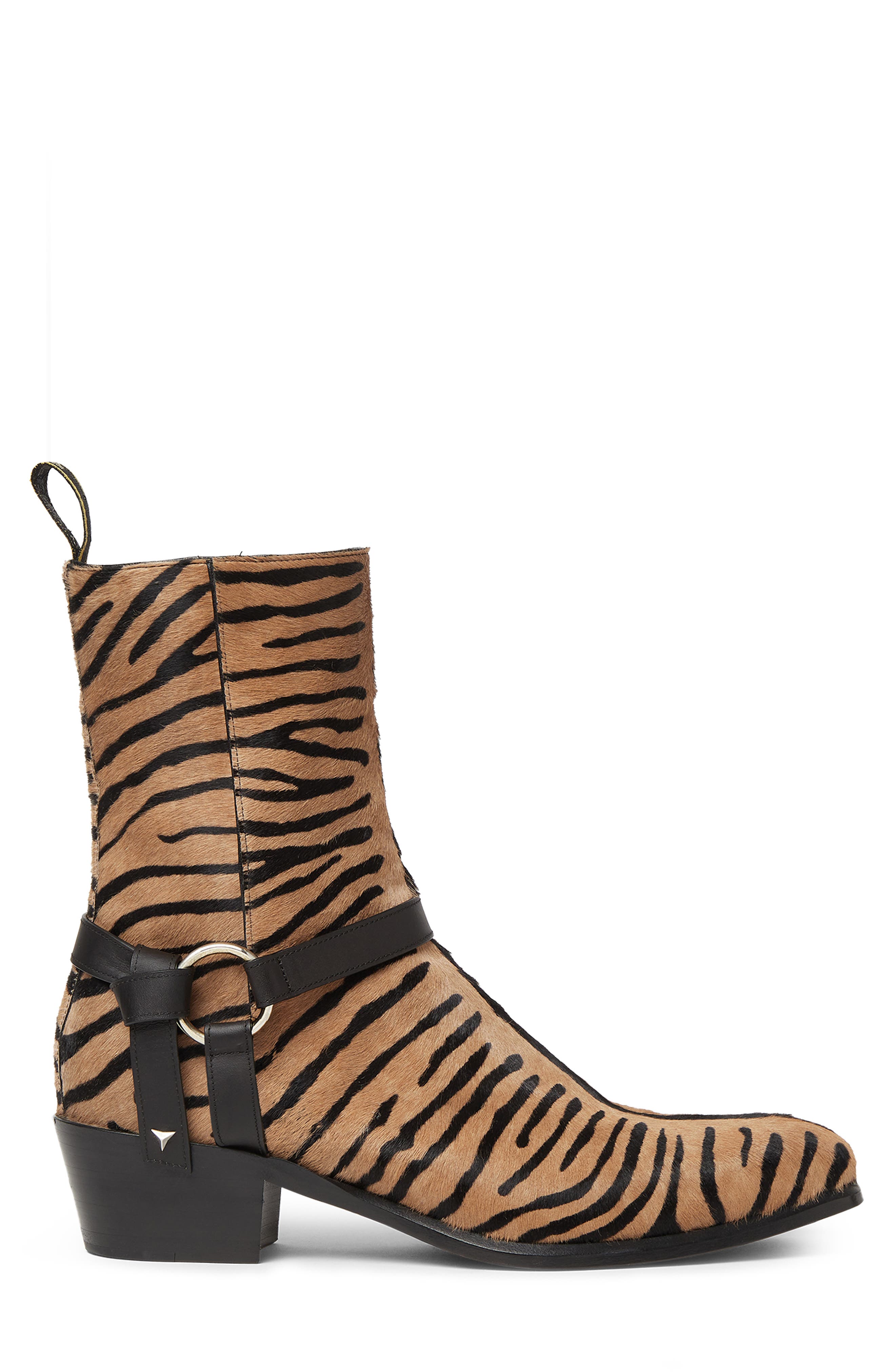 Genuine Calf Hair Harness Boot, Alternate, color, NATUR NERO NERO MORO