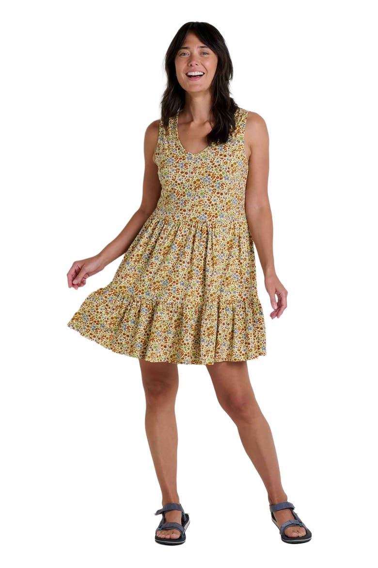 Marley Tiered Sleeveless Dress, Alternate, color, Cinnamon Ditsy Print