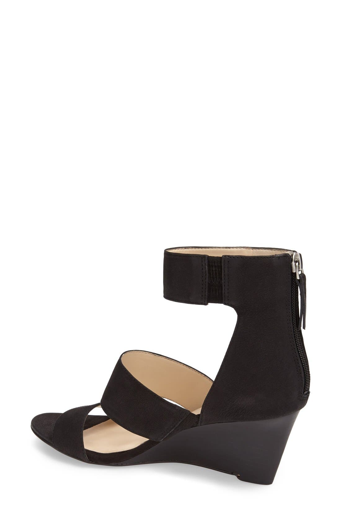 'Risk Taker' Wedge Sandal, Alternate, color, BLACK
