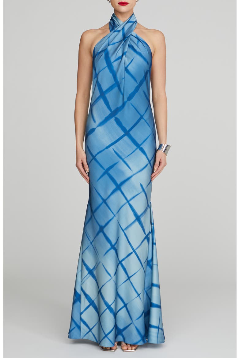HALSTON Corinne Satin Halter Gown (Women)