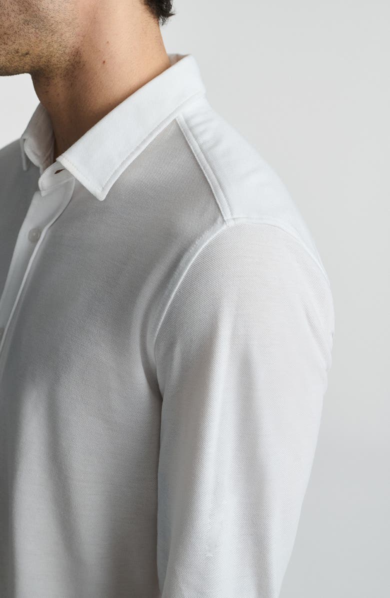 Mavi Jeans Piqué Button-Up Shirt, Alternate, color, White