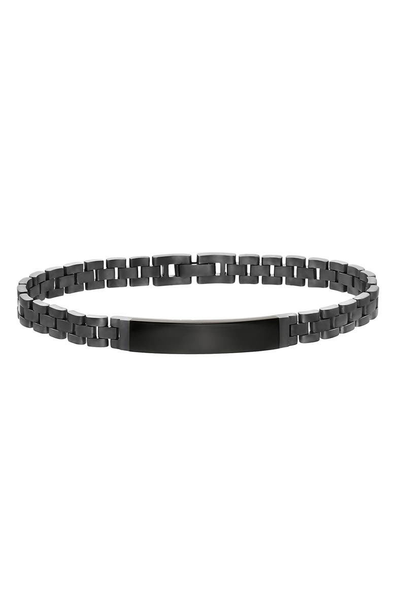EFFY Black Sterling Silver Onyx Bar Chain Bracelet, Main, color, 
