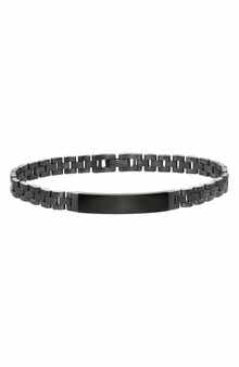 EFFY Black Sterling Silver Onyx Bar Chain Bracelet