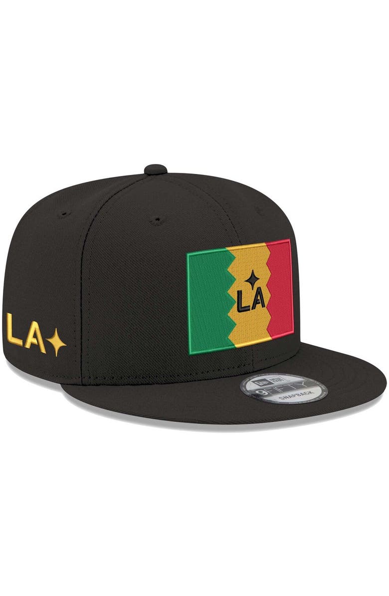 New Era Men's New Era Black LA Galaxy Jersey Hook 9FIFTY Snapback Hat, Main, color, 