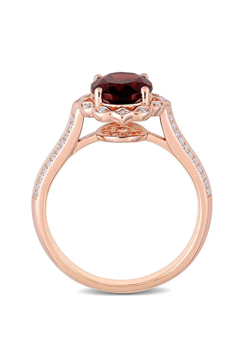 Julianna B. Garnet & Diamond Vintage Halo Ring 14k, Alternate, color, Garnet