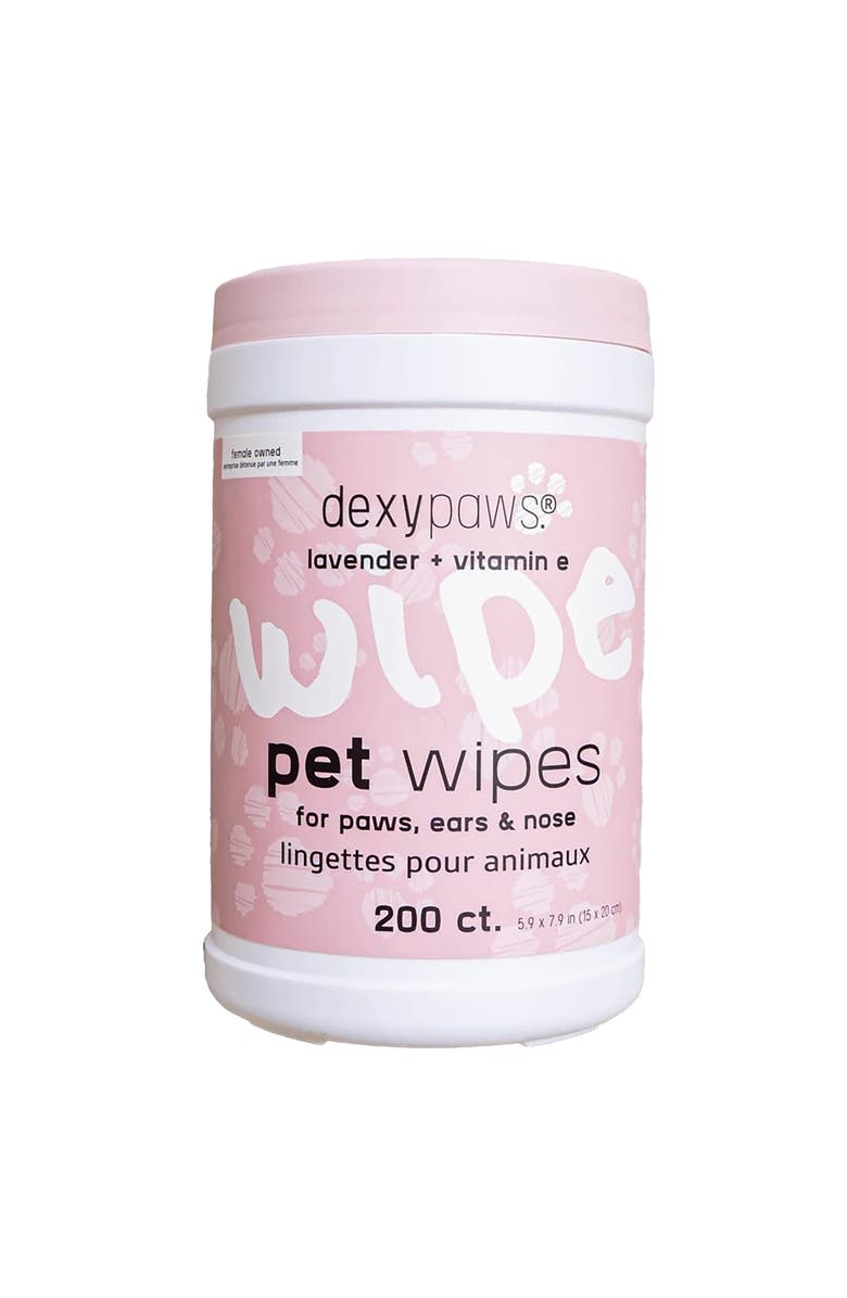 Dexypaws Pet Wipes 200Ct Canister For Grooming Care, Main, color, White