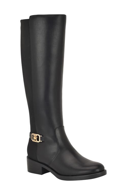 Tommy Hilfiger Imizza Womens Faux Leather Tall Knee-high Boots In Black