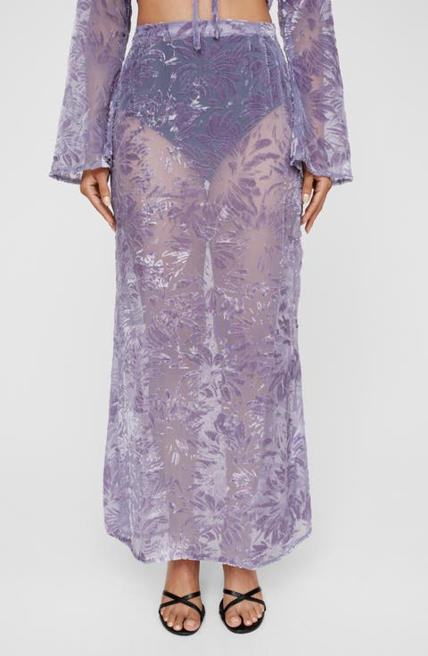 Devoré Velvet Jacquard Maxi Skirt